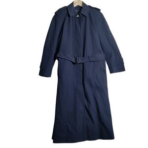 Vintahe NEWPORT HARBOR Womans NAVY WOOL TRENCH COAT Size 0 Pet